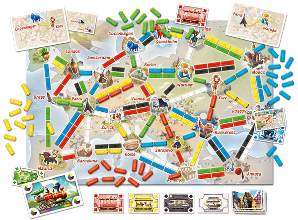 Ticket to Ride Mijn Eerste Reis: overzicht spelbord