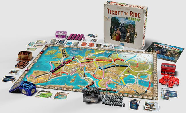 Inhoud spel Ticket to Ride Europe deluxe